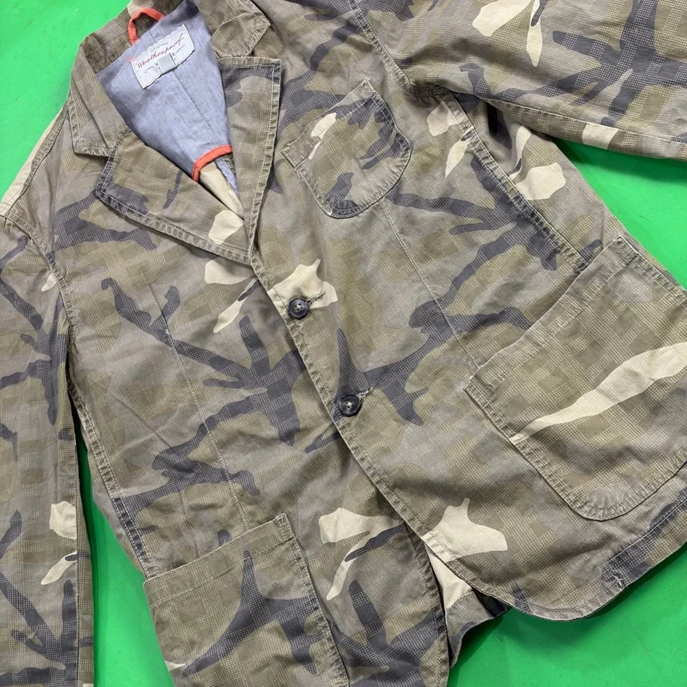 Weatherproof Camo Blazer Mens L 42R Green Woodland Military Streetwear Jacket